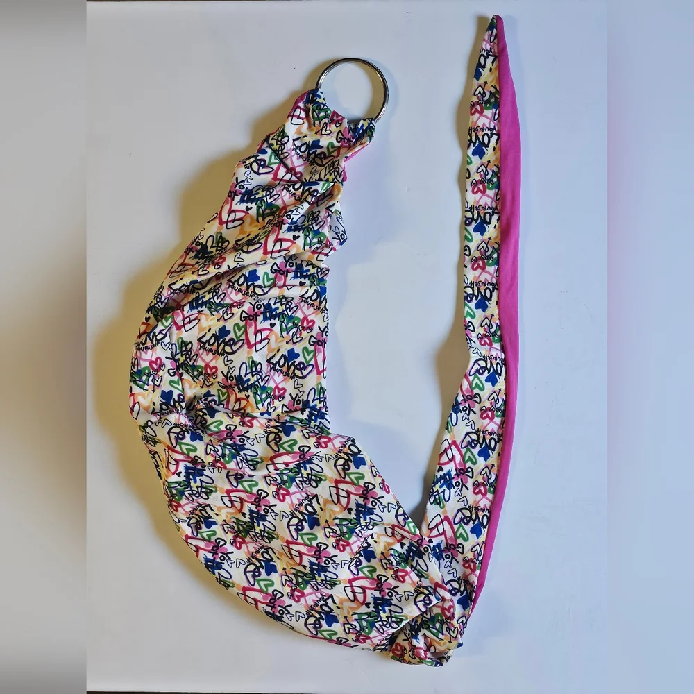 Dog Cat Small Pet Sling Carrier Bag Colorful Graffiti Print JUSTICE Up To 12 Lbs